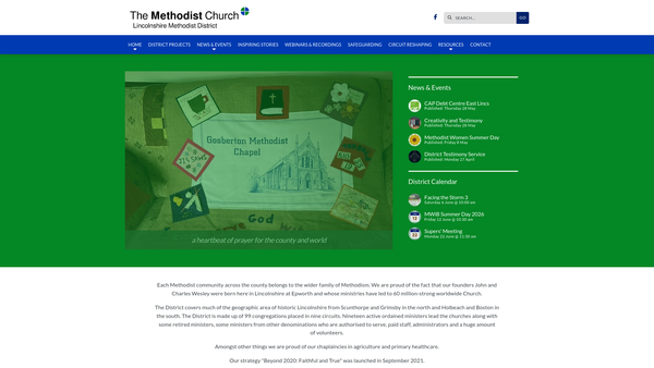 Screenshot of the Lincolnshire Methodist District website