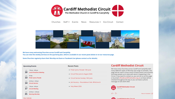 Screenshot of the Cardiff Methodist Circuit website