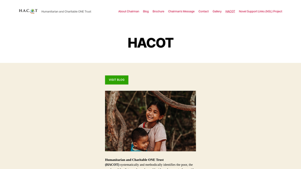 Screenshot of the Humanitarian And Charitable One Trust website