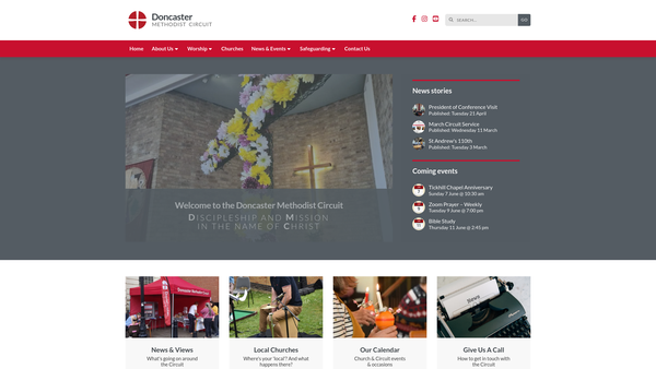 Screenshot of the Doncaster Methodist Circuit website