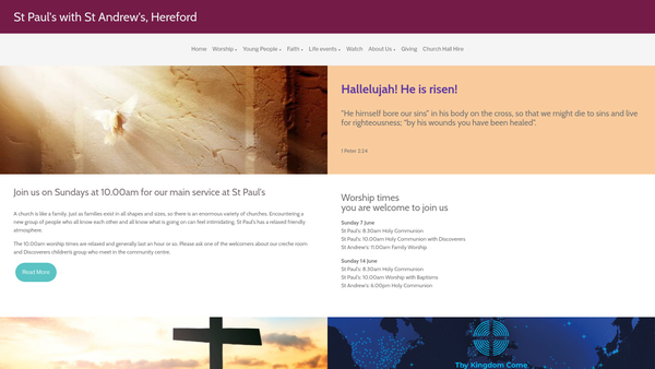 Screenshot of the The Parochial Church Council Of The Ecclesiastical Parish Of St Paul's, Tupsley, Hereford website