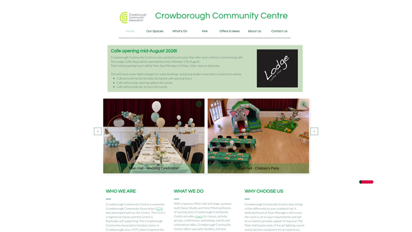 Screenshot of the Crowborough Community Association website