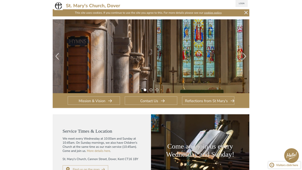 Screenshot of the The Parochial Church Council Of The Ecclesiastical Parish Of St Mary The Virgin, Dover website