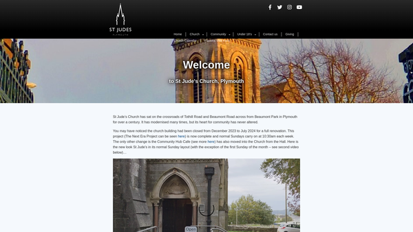 Screenshot of the The Parochial Church Council Of The Ecclesiastical Parish Of St Jude, Plymouth. website