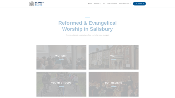 Screenshot of the Emmanuel Church (Salisbury) website