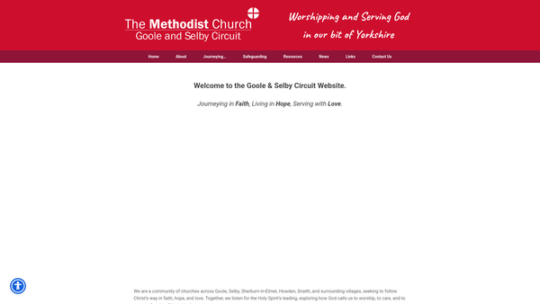 Screenshot of the Goole And Selby Methodist Circuit website