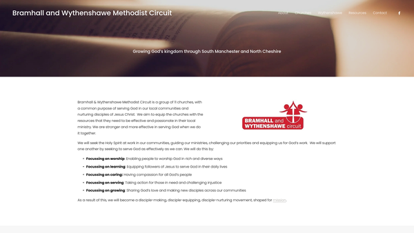 Screenshot of the The Bramhall And Wythenshawe Circuit website