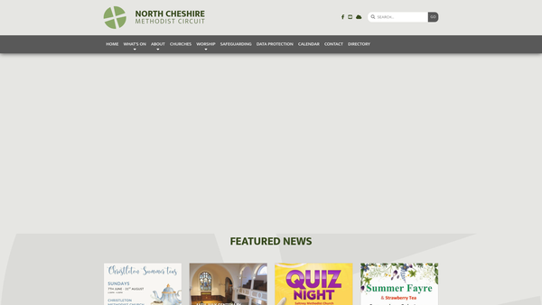 Screenshot of the North Cheshire Methodist Circuit website
