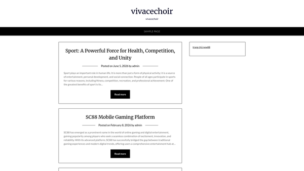Screenshot of the Vivace website