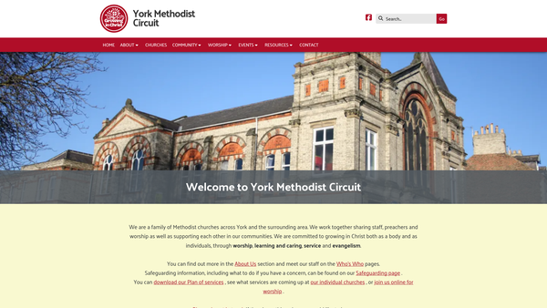 Screenshot of the York Methodist Circuit website