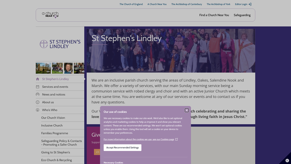 Screenshot of the The Parochial Church Council Of The Ecclesiastical Parish Of St Stephen, Lindley, Huddersfield website