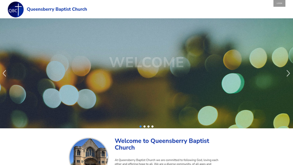 Screenshot of the Queensberry Baptist Church website