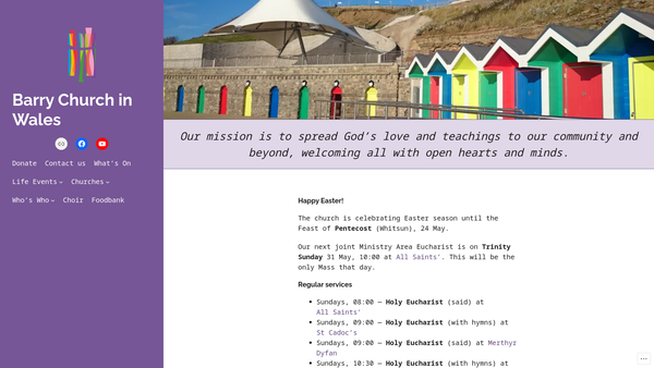 Screenshot of the Barry Ministry Area website