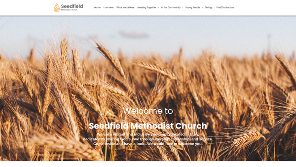Screenshot of the Seedfield Methodist Church website
