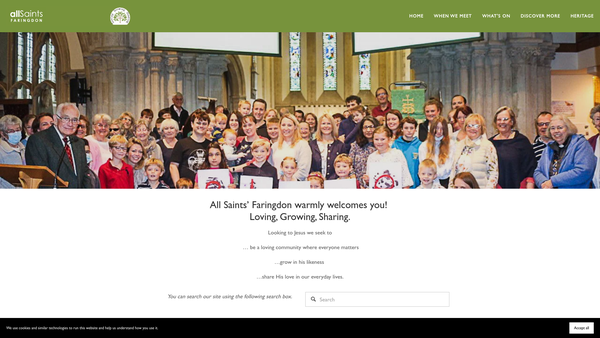 Screenshot of the The Parochial Church Council Of The Ecclesiastical Parish Of Great Faringdon website