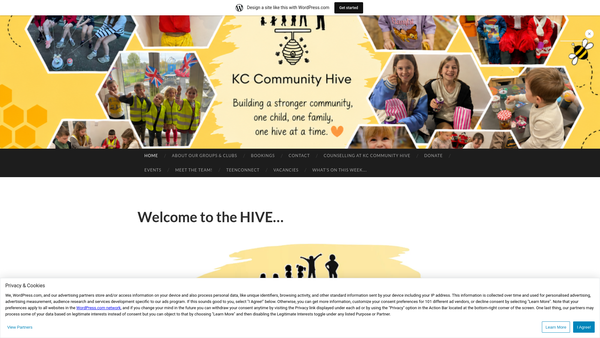 Screenshot of the Kings Cliffe Community Hive website