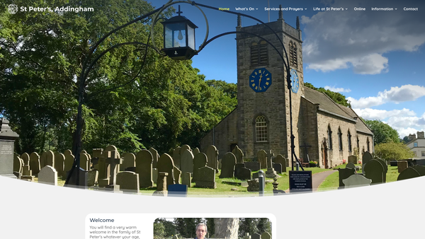 Screenshot of the The Parochial Church Council Of The Ecclesiastical Parish Of St Peter's, Addingham website
