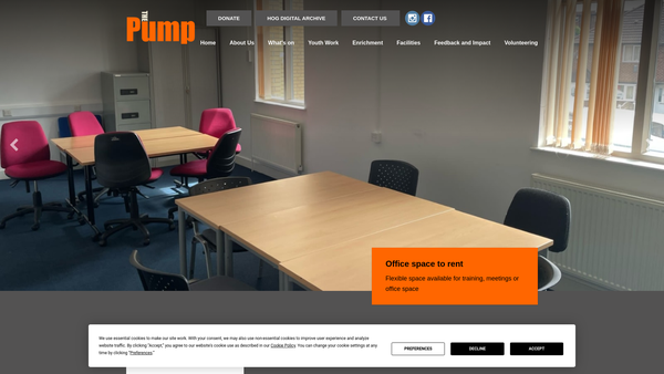 Screenshot of the The Pump (East Birmingham) Ltd website