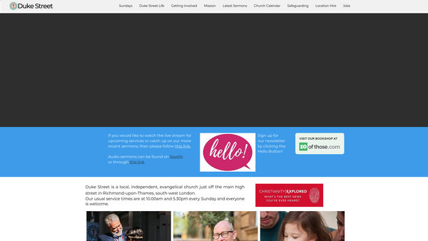 Screenshot of the Duke Street Church (Richmond-Upon-Thames) website