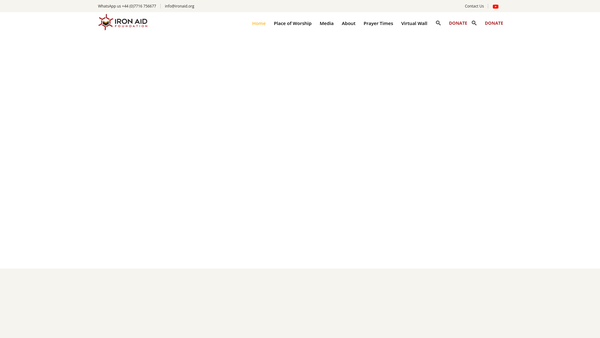 Screenshot of the Iron Aid Foundation website