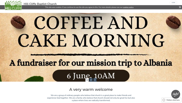Screenshot of the Hill Cliffe Baptist Church website