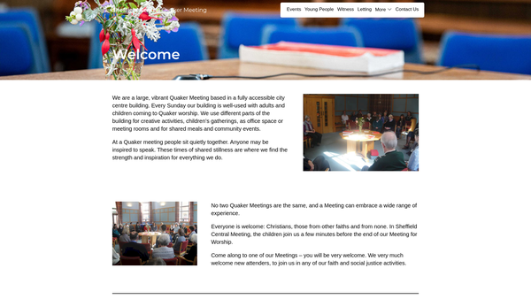 Screenshot of the Sheffield And Balby Area Quaker Meeting Of The Religious Society Of Friends website