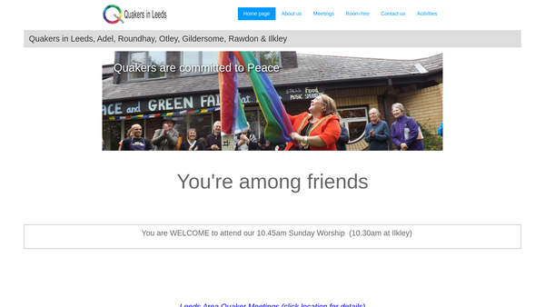 Screenshot of the Leeds Area Quaker Meeting website