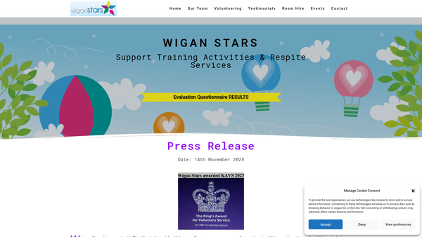 Screenshot of the Support Training Activities And Respite Services website