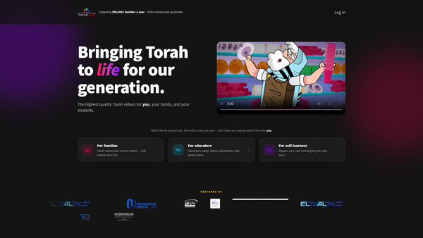 Screenshot of the Torah Live website