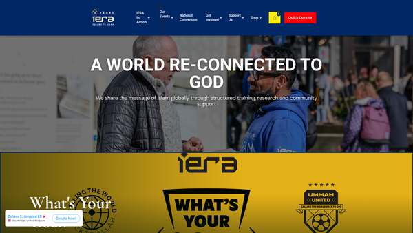 Screenshot of the Islamic Education And Research Academy (Iera) website