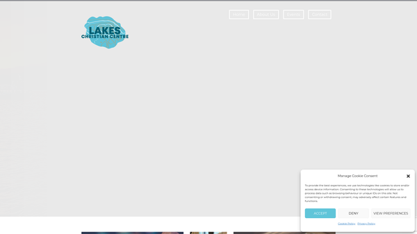 Screenshot of the Lakes Christian Centre website