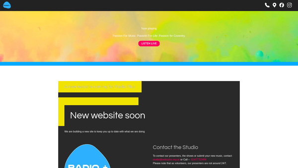 Screenshot of the Coventry Spirit (Radio) Ltd website