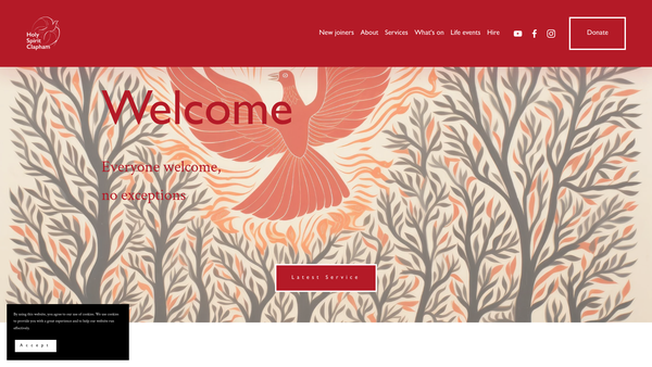 Screenshot of the The Parochial Church Council Of The Ecclesiastical Parish Of The Church Of The Holy Spirit, Clapham website
