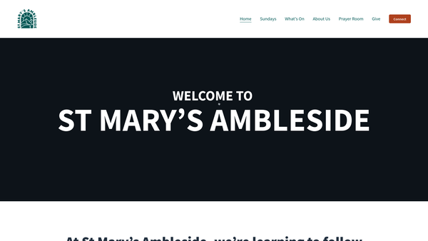 Screenshot of the The Parochial Church Council Of The Ecclesiastical Parish Of St. Mary's, Ambleside website