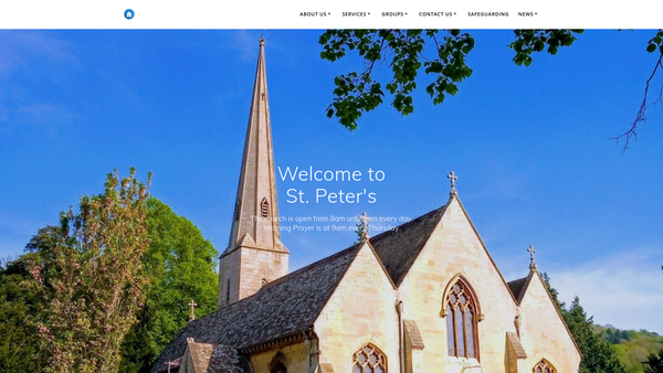 Screenshot of the The Parochial Church Council Of The Ecclesiastical Parish Of St Peter, Leckhampton website