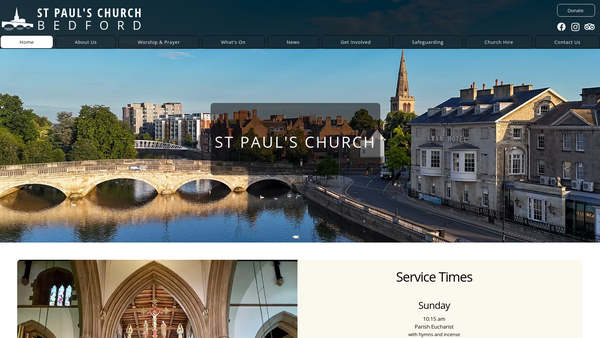 Screenshot of the The Parochial Church Council Of The Ecclesiastical Parish Of St Paul, Bedford website