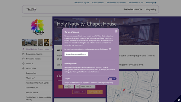 Screenshot of the The Parochial Church Council Of The Ecclesiastical Parish Of The Church Of The Holy Nativity, Chapel House website