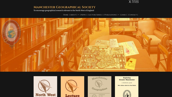 Screenshot of the Manchester Geographical Society website
