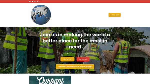 Screenshot of the Global Welfare Limited website