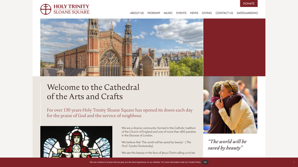 Screenshot of the The Parochial Church Council Of The Ecclesiastical Parish Of Holy Trinity And St Saviour Upper Chelsea website