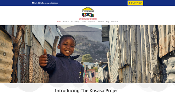 Screenshot of the The Kusasa Project UK website