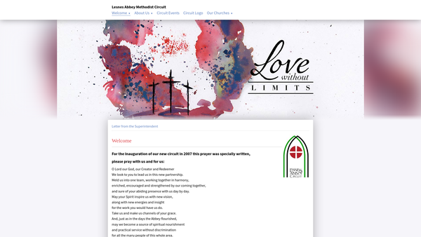 Screenshot of the Lesnes Abbey Methodist Circuit website