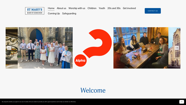 Screenshot of the The Parochial Church Council Of The Ecclesiastical Parish Of St Mary With St Peter, Bury St Edmunds website
