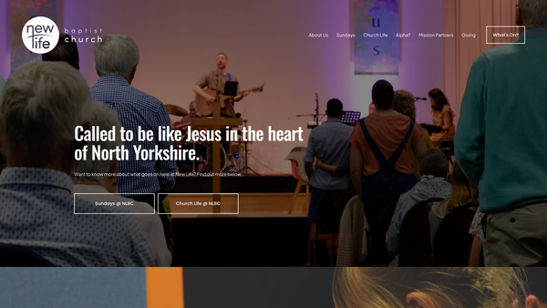 Screenshot of the New Life Baptist Church Northallerton website
