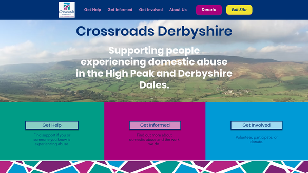 Screenshot of the Crossroads Derbyshire website