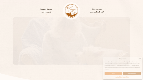 Screenshot of the The Cinnamon Trust website
