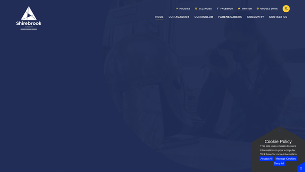 Screenshot of the Shirebrook Academy Endowment Fund website