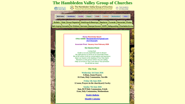 Screenshot of the The Parochial Church Council Of The Ecclesiastical Parish Of Hambleden website