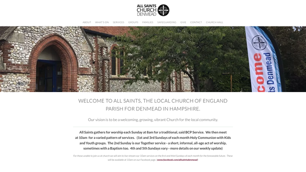 Screenshot of the The Parochial Church Council Of The Ecclesiastical Parish Of All Saints, Denmead website