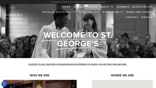 Screenshot of the The Parochial Church Council Of The Ecclesiastical Parish Of Saint George And All Saints Tufnell Park website